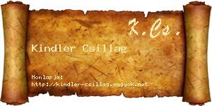 Kindler Csillag névjegykártya